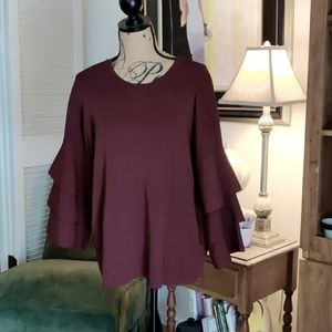 Maroon bell sleeve sweater